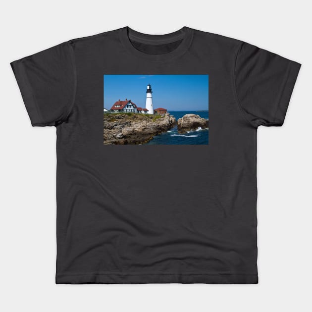 Portland Head Light Kids T-Shirt by thadz